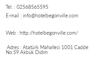 Begonville Hotel Akbk iletiim bilgileri